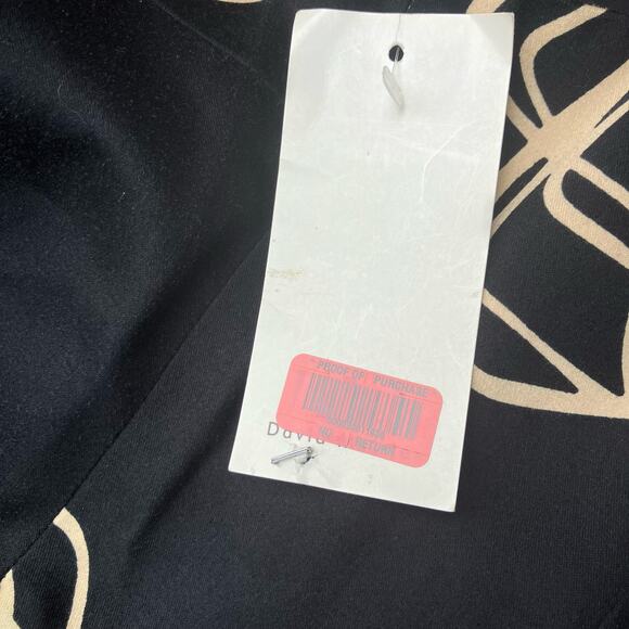 David Miester Dress Sz 8 Black Sheath Sleeveless Geometric Print Career Unworn - Picture 16 of 16